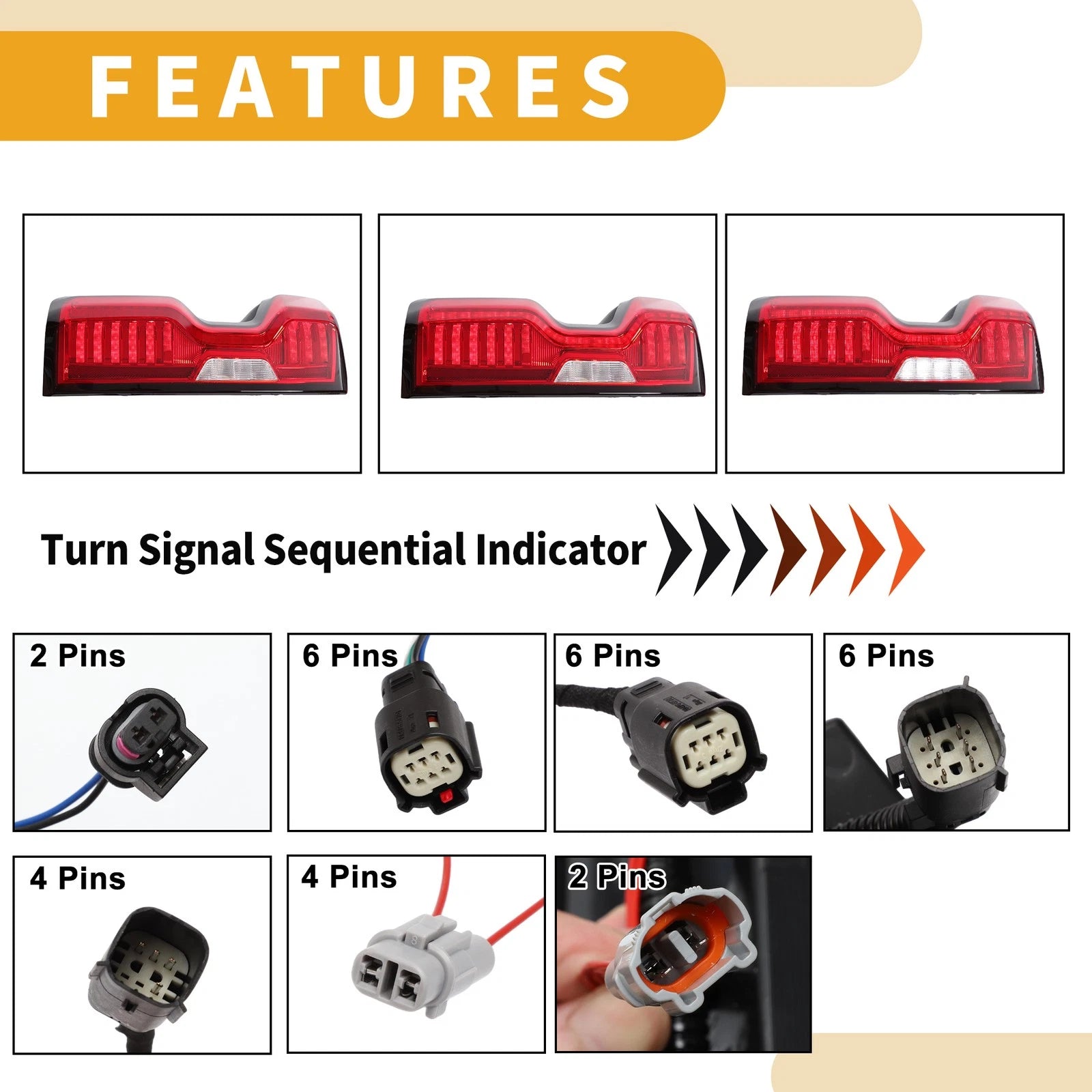 OLED Brake Tail Lights Assembly for Chevy Silverado 1500 2500HD 3500HD (2014–2019)