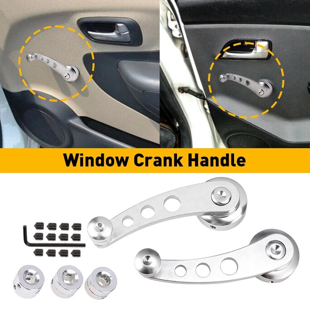 Pair Aluminum Billet Manual Window Crank Handle for Car Truck (EXV)