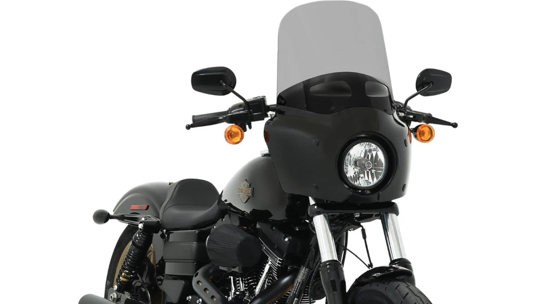 15" Vented Cafe Shield for Memphis Shades Roadwarrior - Black Smoke