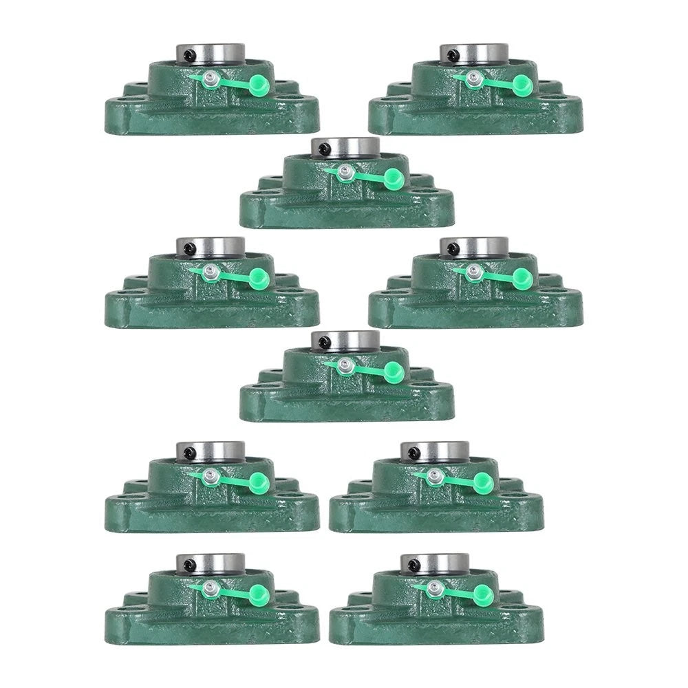 Set of 10 Pillow Block Flange Bearings for UCF205 (1" Bore)