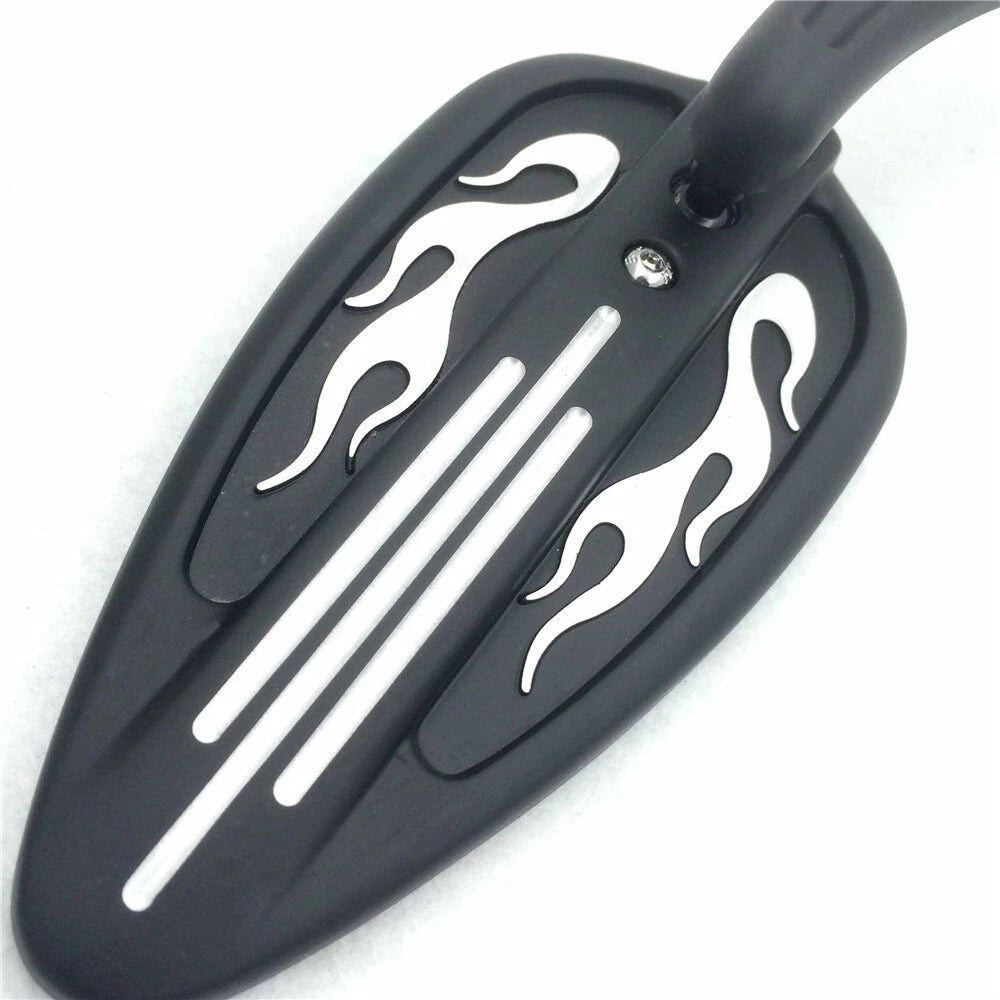 Black Teardrop Short Stem Mirrors for Harley Sportster 883