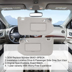 Tan Sun Visor Pair with Lamp for Nissan Pathfinder (2013-2018)