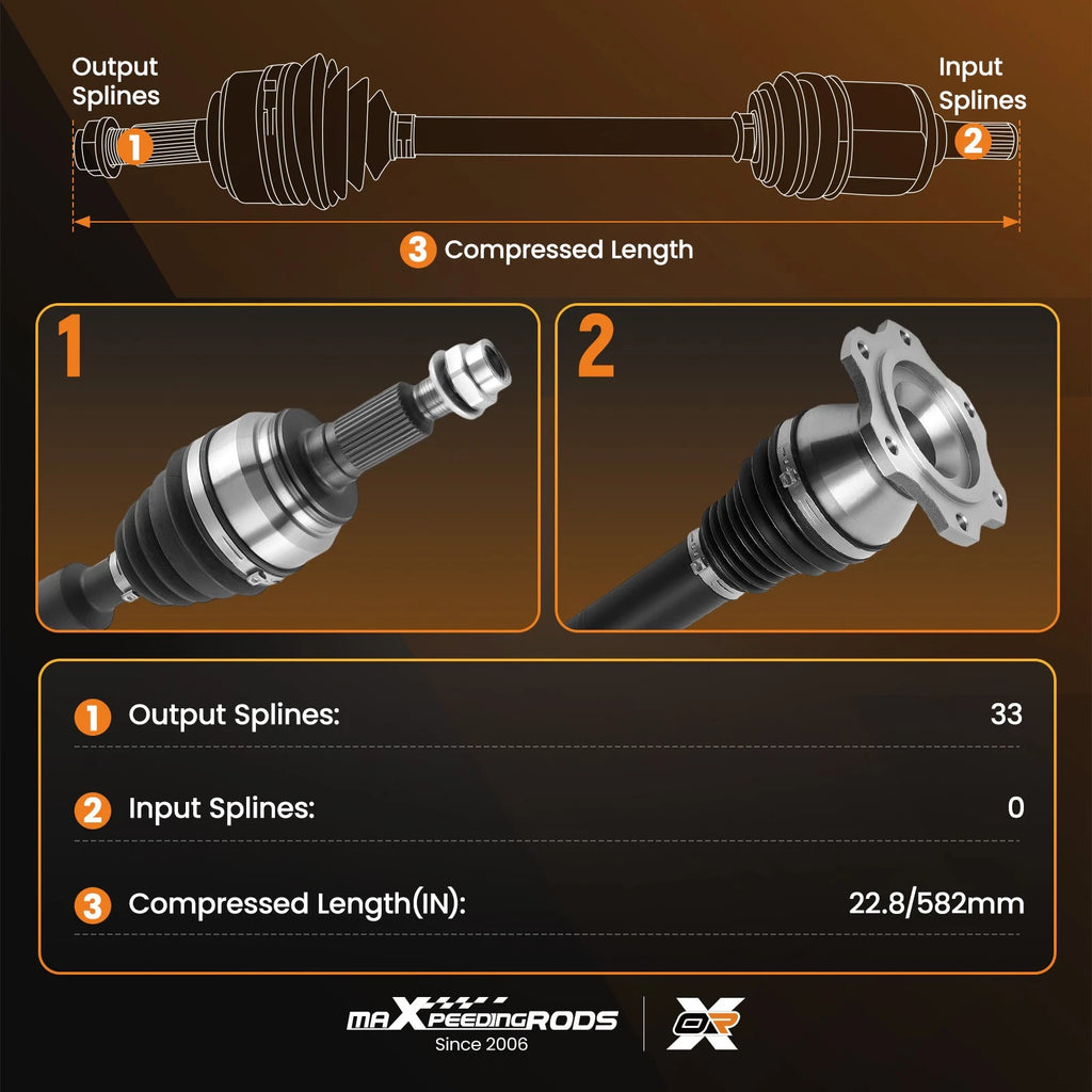 Extended Travel CV Axle Assembly for Chevrolet GMC Cadillac (2007-2020)