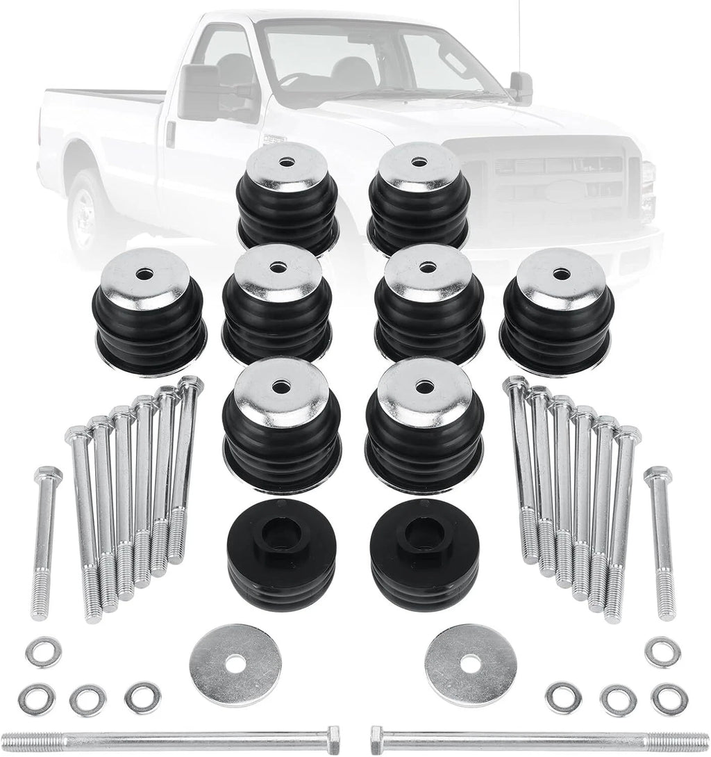 Set of 4 Body Cab Mount Bushings Kits for Ford F250 F350 (1999–2007) Black