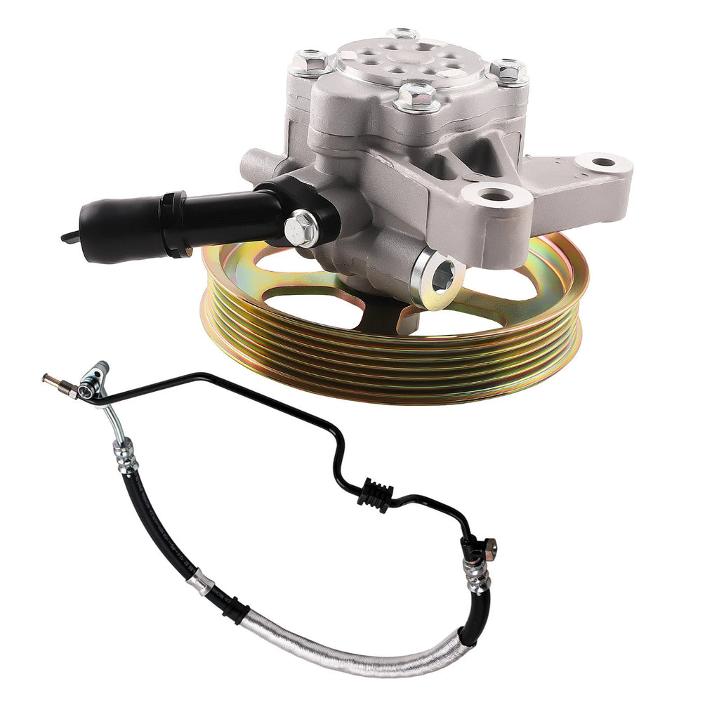 Power Steering Pump w/ Pulley & Pressure Line for Honda Odyssey (2008–2010)