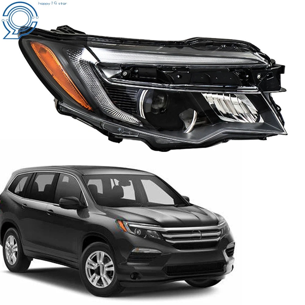 1PC Right Halogen Headlight with LED DRL for Honda Pilot Ridgeline (2016–2020)