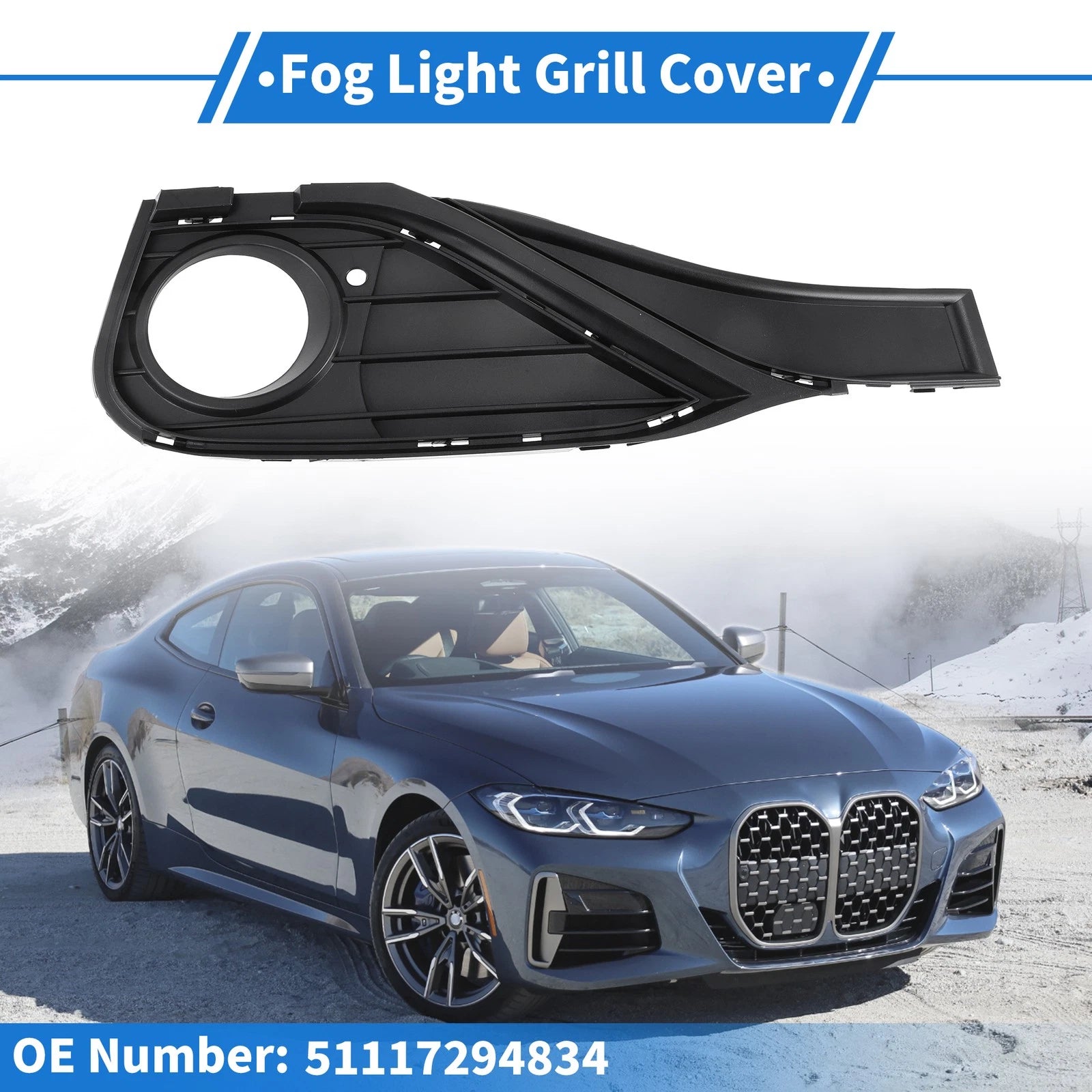 1 Pc Fog Light Grill for BMW 4 Series (2013–2016) No. 51117294834