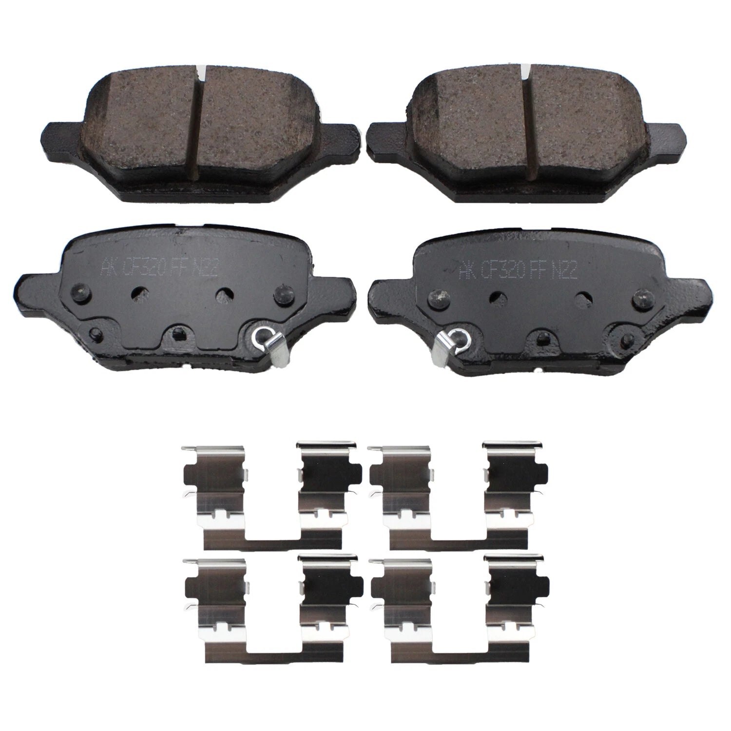 Set of 4 Akebono ProACT Rear Ceramic Brake Pads for Buick Encore, Chevrolet Trax (2018–2022)
