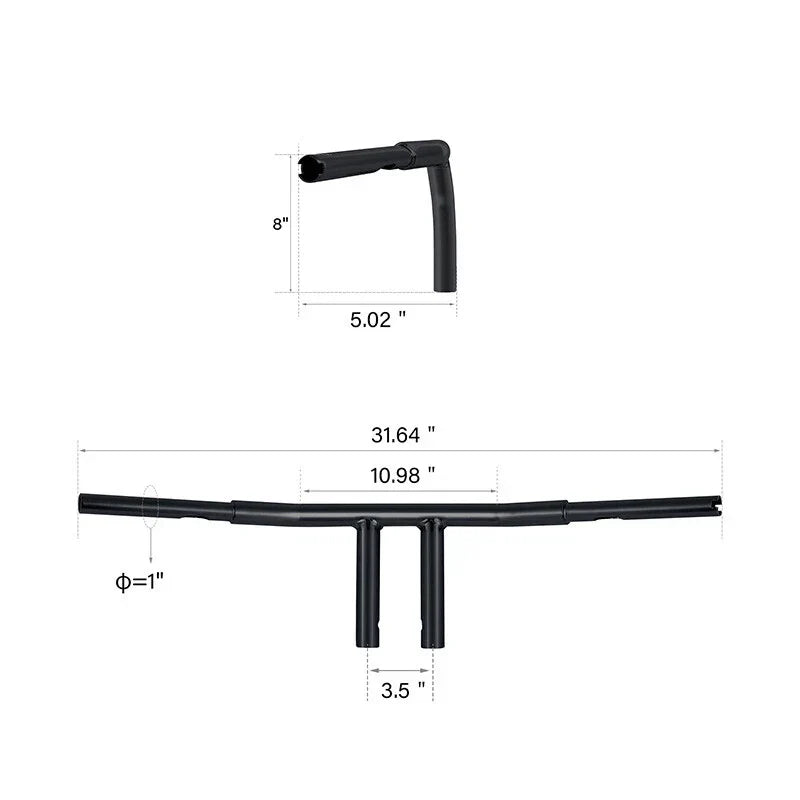 1 1/4" 8" Rise T-Bars Handlebar for Harley Sportster XL1200 Dyna (2004-2023)