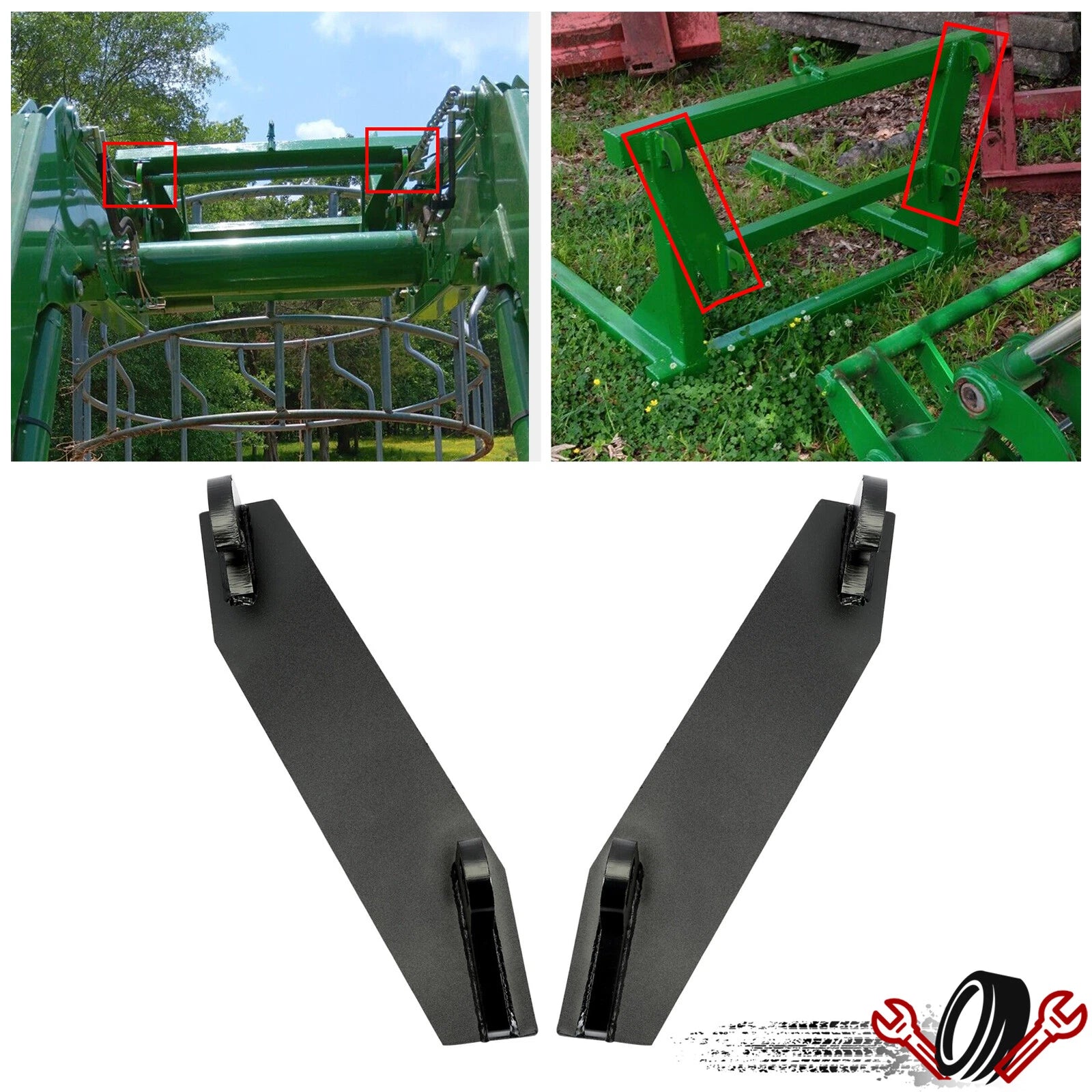 Weld-On Mounting Brackets for Global Quick Euro Style Tractor (YYYY–YYYY)