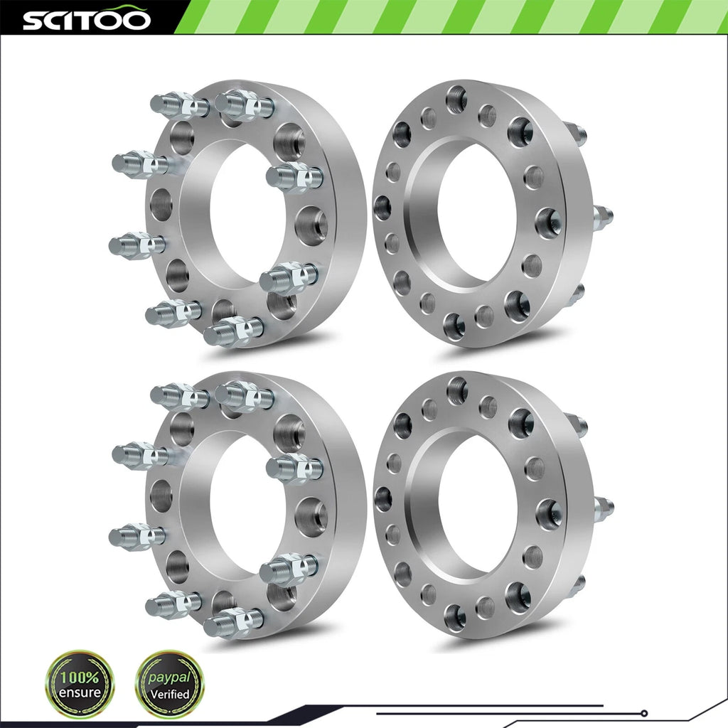 4X 1.5 Inch Wheel Adapters 8x6.5 to 8x180 14x1.5 for Chevrolet Silverado 2500 HD (2001–2023)