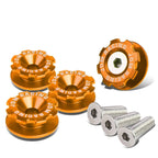 Set of 4 24MMx11MM Aluminum Orange Bumper Quick Release Fasteners for Gear Lid