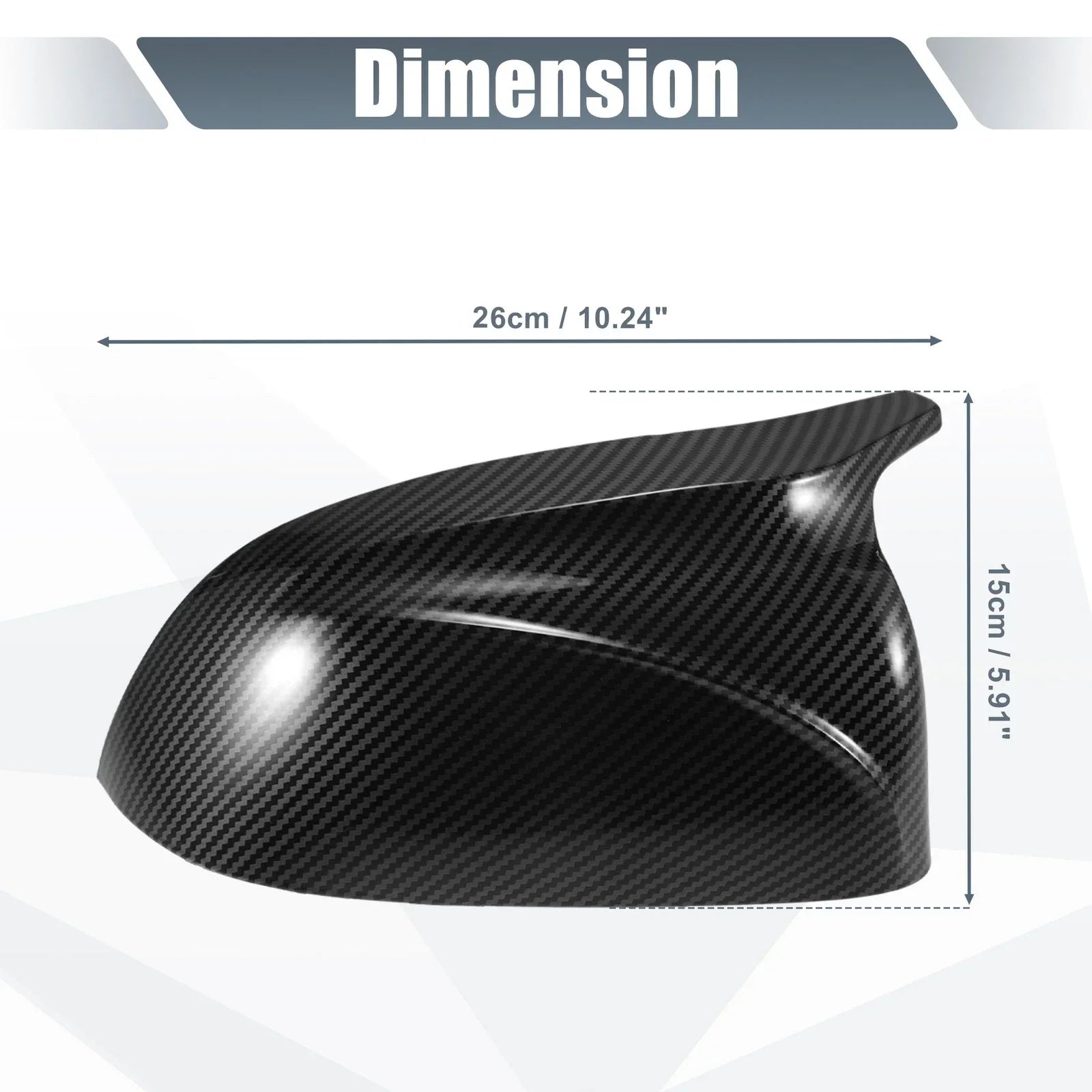 Rearview Mirror Cover Cap Black Carbon Fiber Pattern for BMW X3 X4 X5 X6