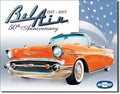 Vintage Replica Tin Metal Sign for Chevy Bel Air (1950–1957)