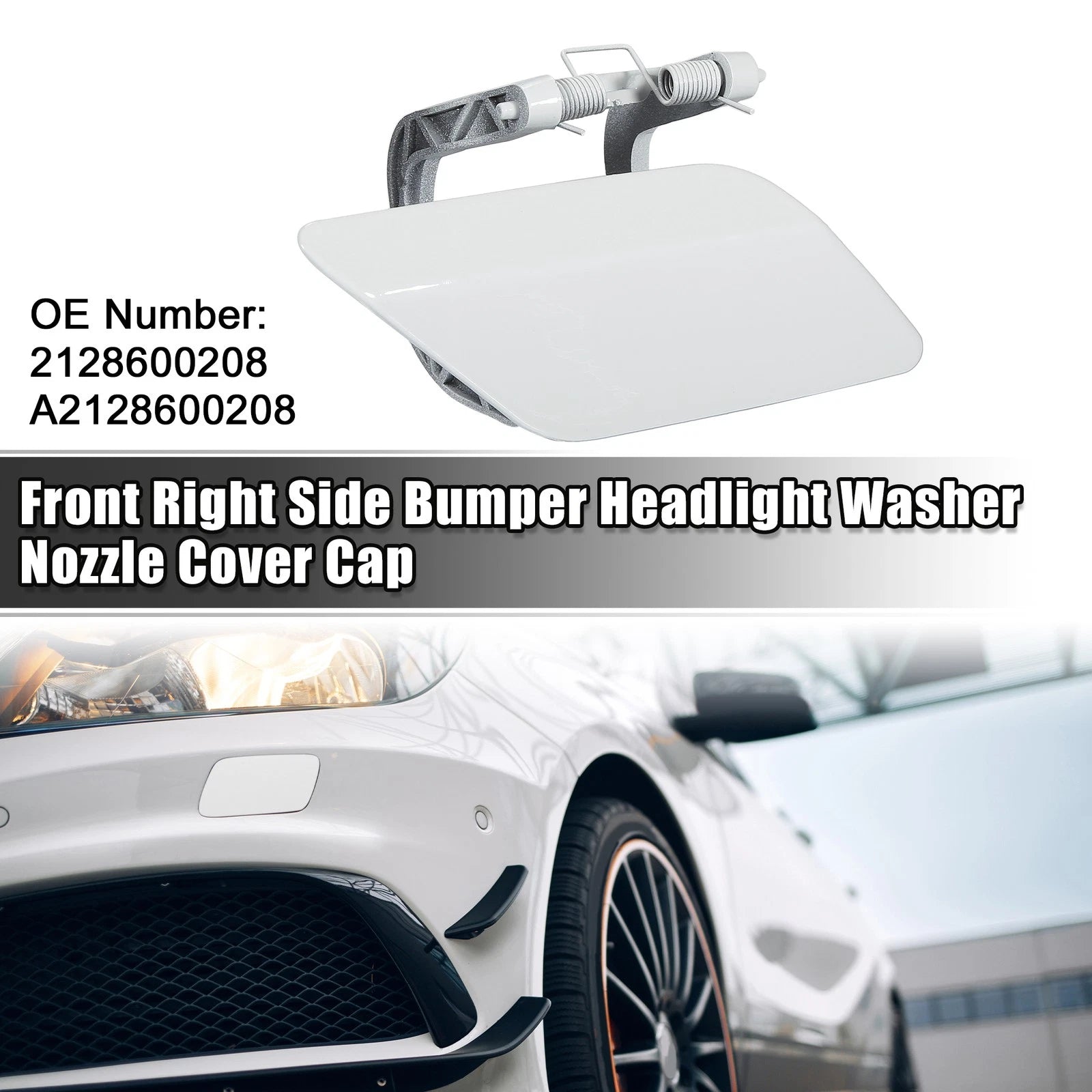 Bumper Washer Nozzle Cover for Mercedes Benz E300 (2017–2020) - White