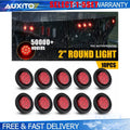2 Inch Round Red LED Clearance Side Marker Light for Trailer Truck RV (10-50X)