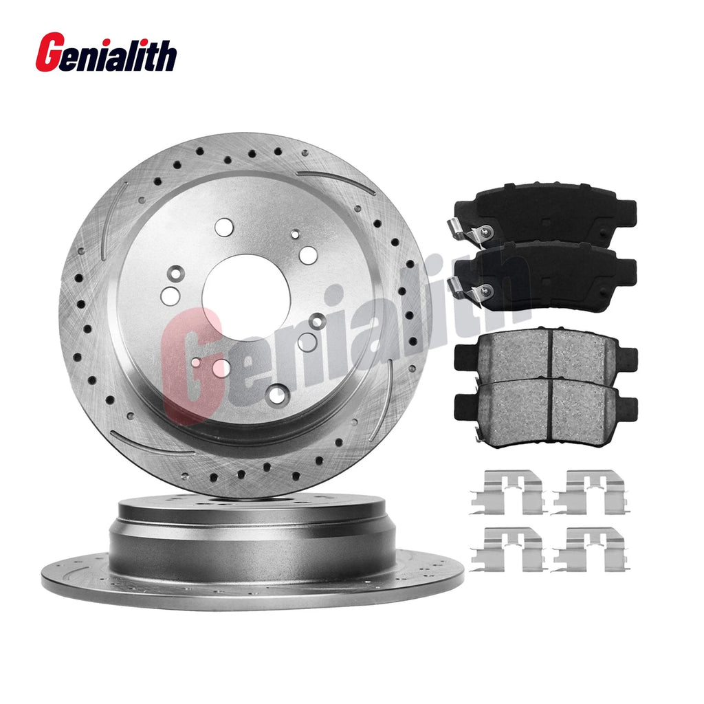 Set of 2 Rear Brake Rotors & Pads for Honda Odyssey (2005–2010) 12.3"