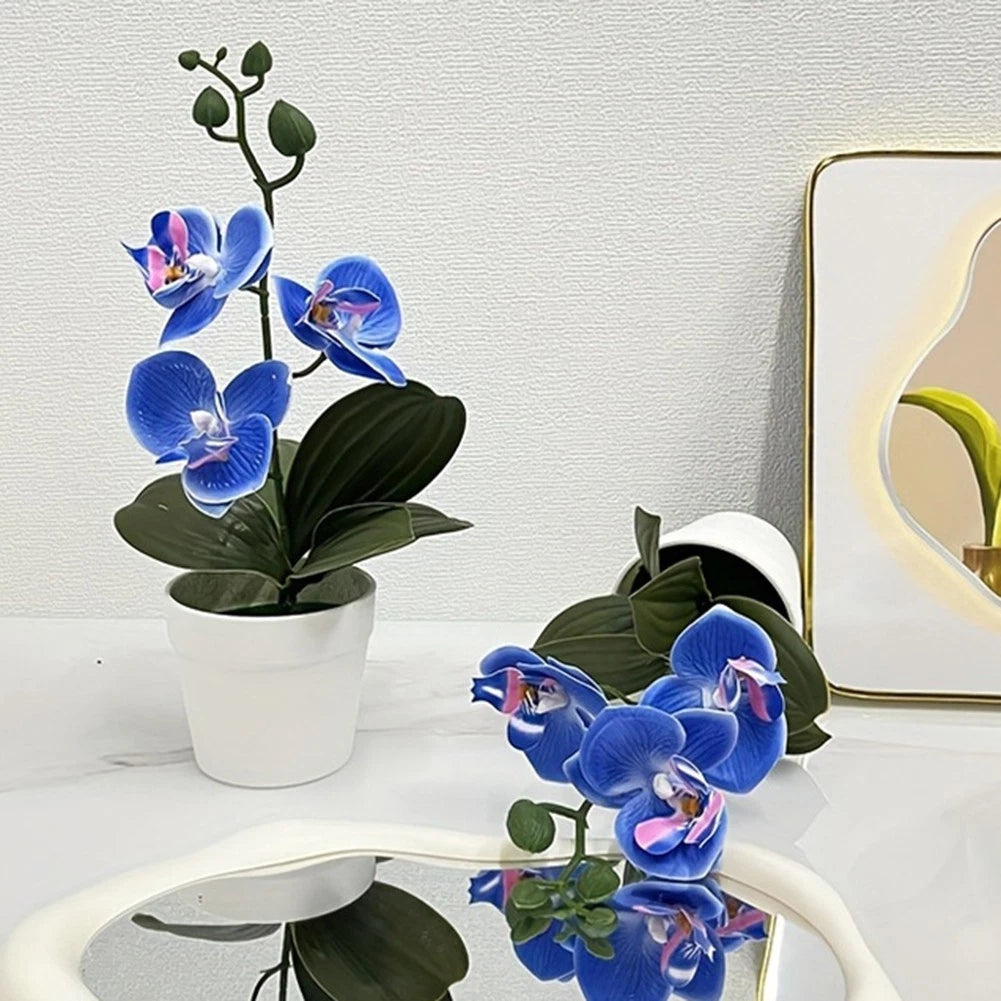 2X Phalaenopsis Orchid Bonsai Artificial Plant for Living Room Decor