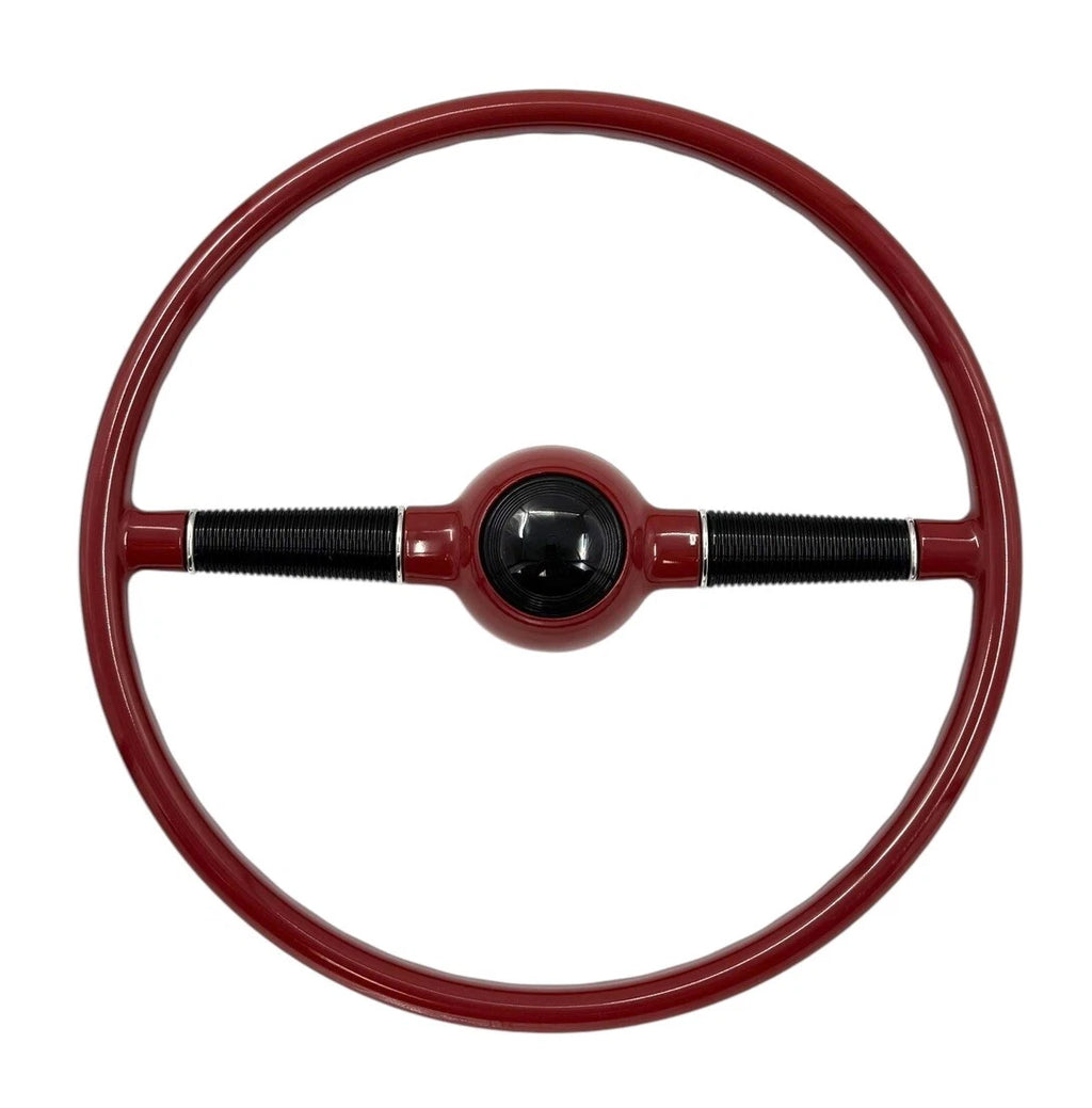 Steering Wheel Replacement for 1940 Ford Deluxe 16 Inch Red Black 3-Hole
