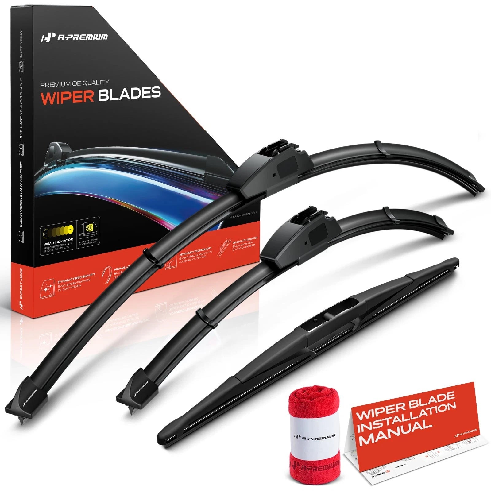 Set of 3 Windshield Wiper Blades for Nissan (28", 18", 14")