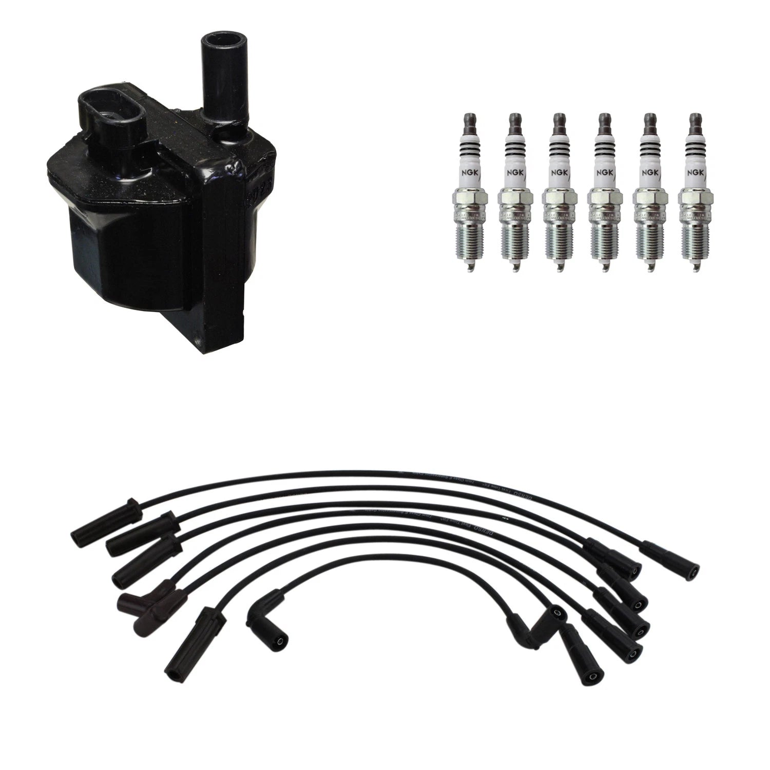 Set of 6 Denso Ignition Coil Wires & NGK Iridium Spark Plugs for Silverado 1500 (2007–2013)