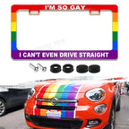Rainbow Pride Universal License Plate Frame Cover for Universal (—)