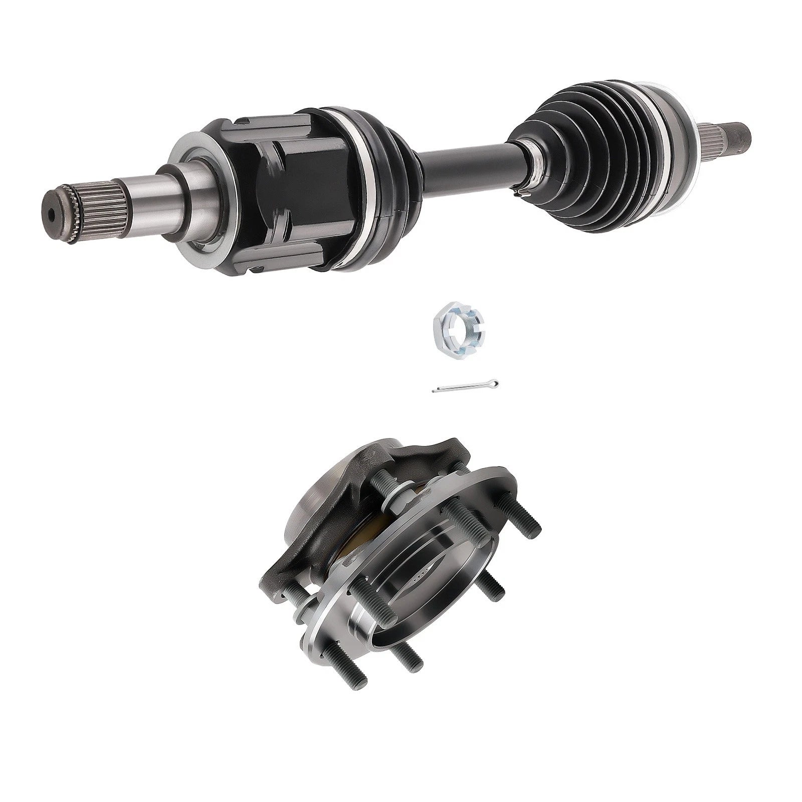 Front Left/Right CV Axle Shaft + Wheel Hub Bearing for Toyota 4Runner (2003–2023)