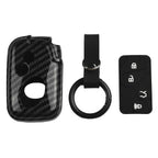 Key Cover 1 x ABS & Rubber Carbon Fiber Look for Car