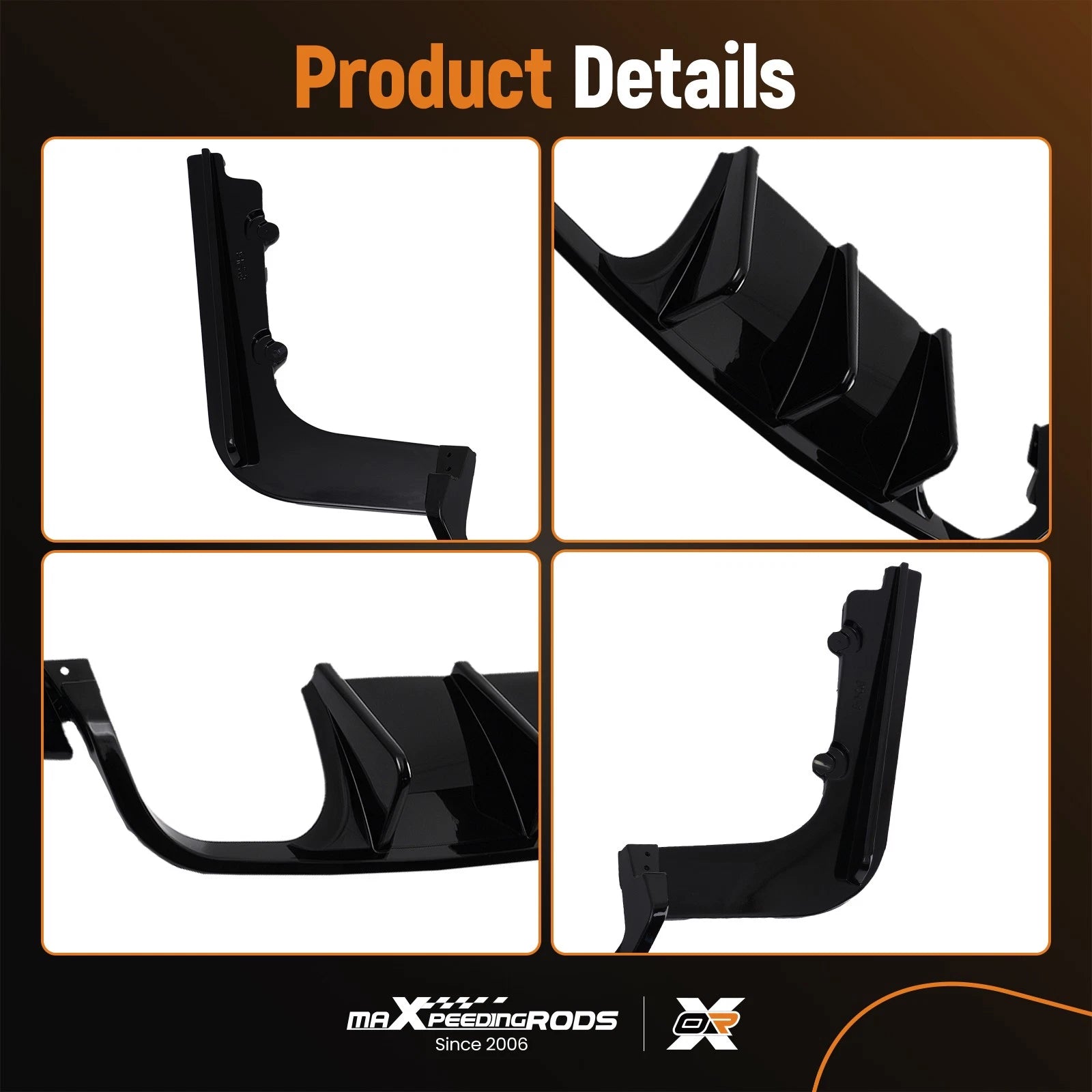 Black Performance Rear Bumper Diffuser Kit for BMW M3 E92 E93 (2008-2013)