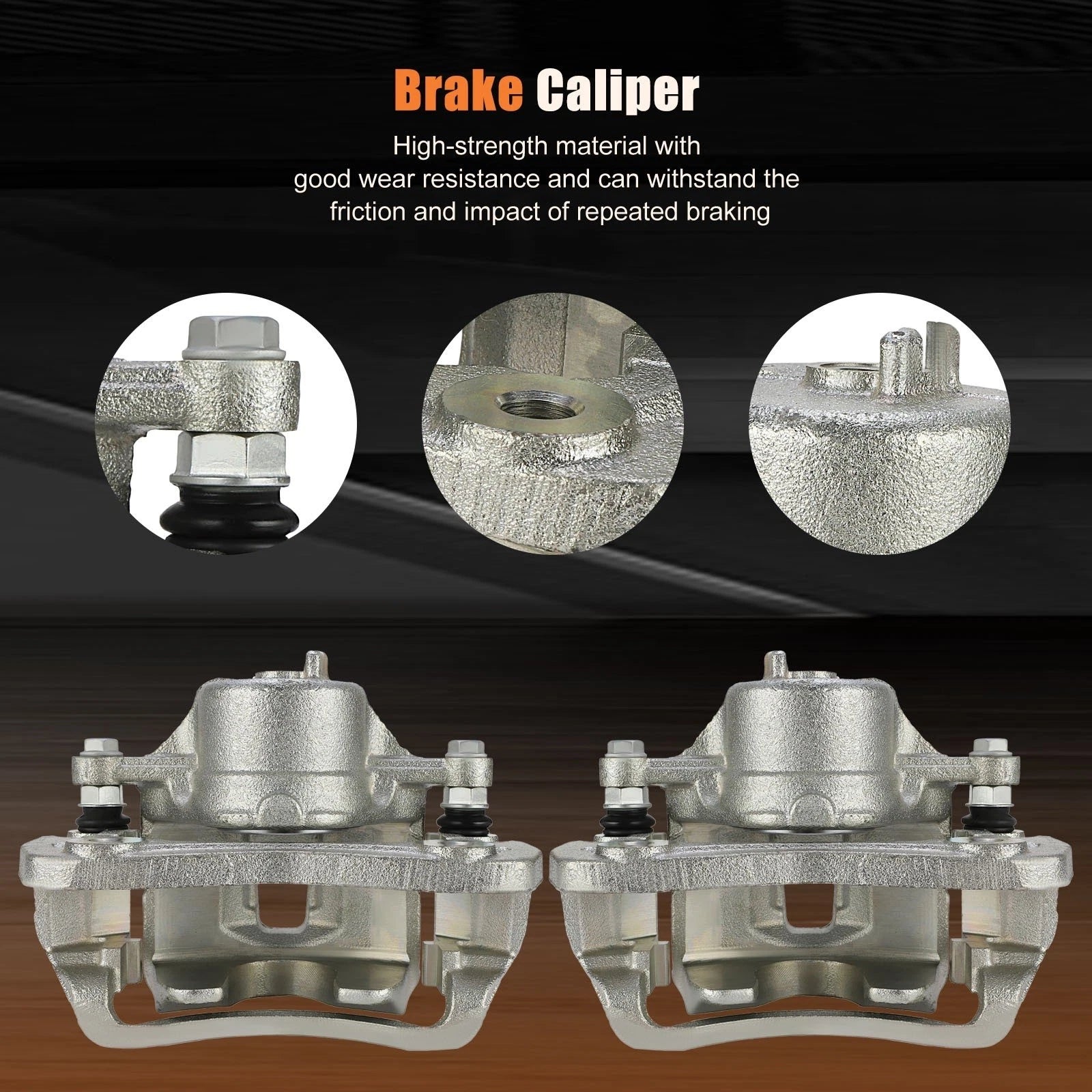 Brake Calipers w/ Bracket Assembly Kit Pair for Hyundai Elantra (2007–2010)