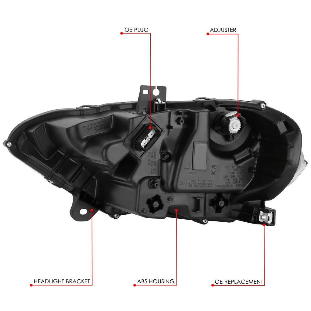 Right Side Projector Headlight for Ford Mustang (2018–2022) - Black Amber HID