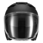 Open Face Helmet for Motorcycle (S/M/L/XL) - DOT 3/4, Dual Visor, Black