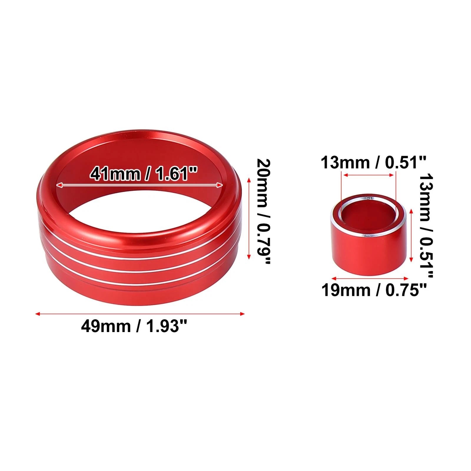 Set of 2 AC Climate Control Side Mirror Adjustment Knob Covers for Subaru WRX STI (2015–2021) Red