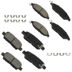 Set of 8 Ceramic Brake Pads for Nissan Pathfinder Murano QX60 JX35