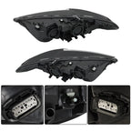Set of 2 Headlights for Ford Fusion (2013–2016) Black Halogen