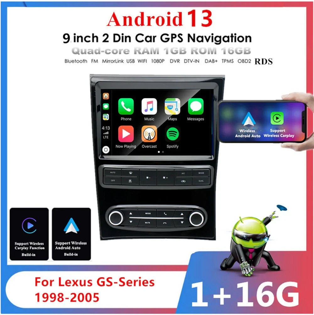 9" Stereo Radio GPS Navi Wifi for Lexus GS300 GS400 GS430 (1998-2005)