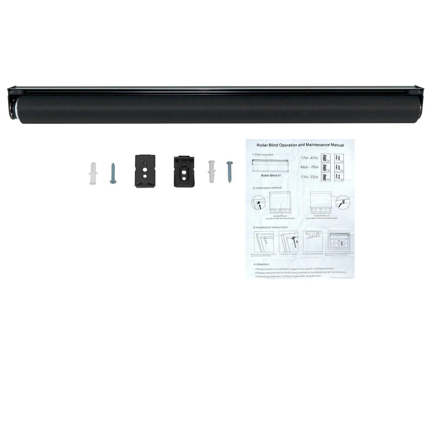 Cordless Roller Shades for Windows (71"x72") - Waterproof Insulated