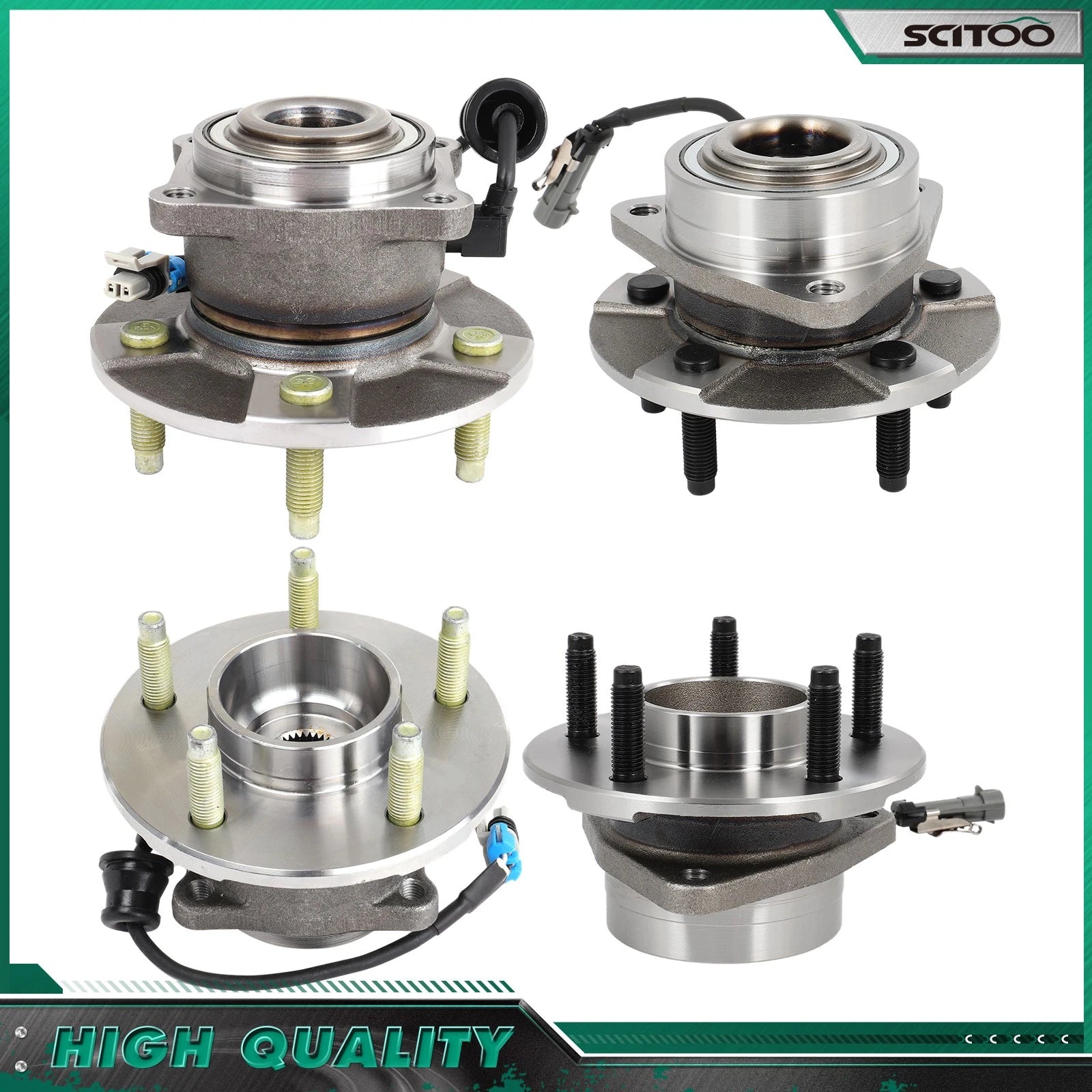 Set of 4 Wheel Bearing Hubs for Pontiac Torrent (2006)