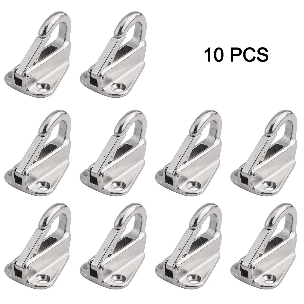 Set of 10 Stainless Steel Spring Snap Fending Hooks for Marine Boat