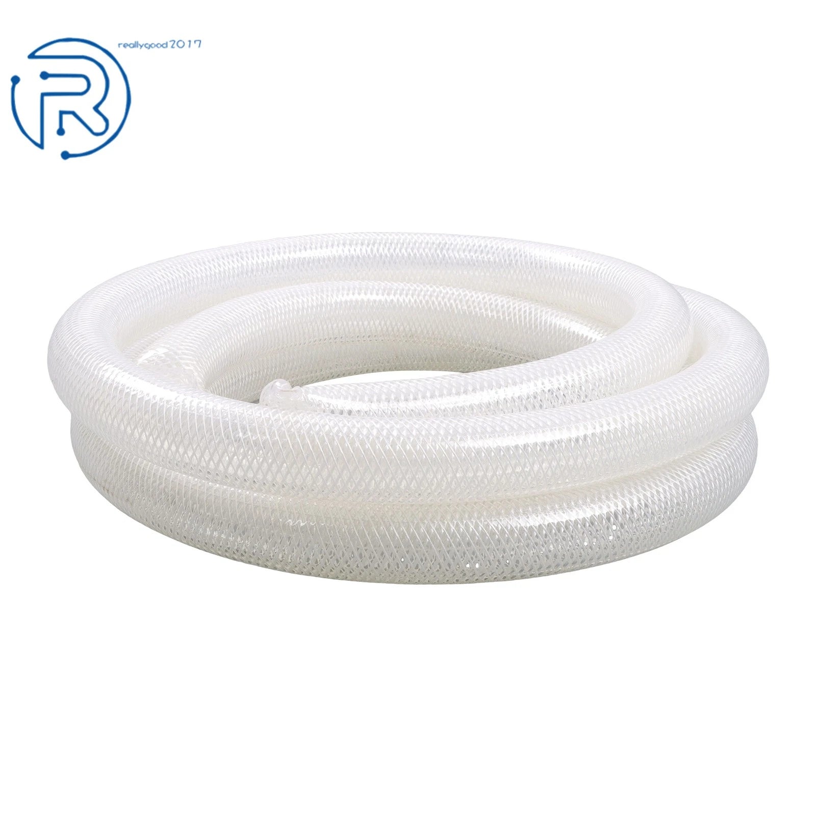 10 ft Heavy Duty Braided Clear PVC Tubing 1" ID × 1-19/64" OD