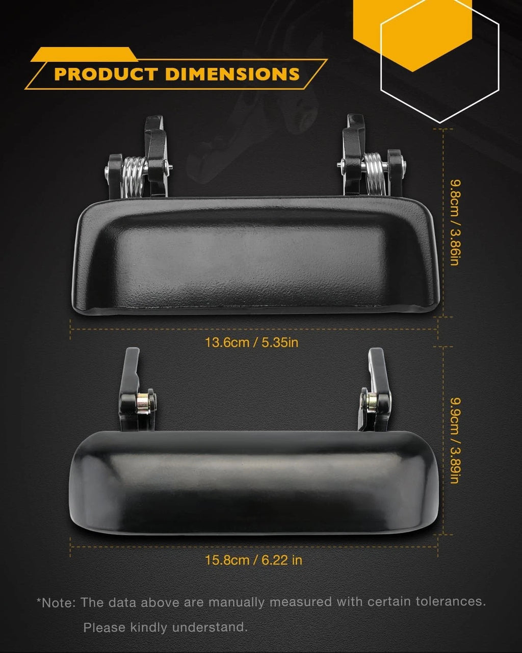 3X Metal Tailgate & Exterior Door Handle Set for Ford Ranger Mazda B2300 (1998–2011)