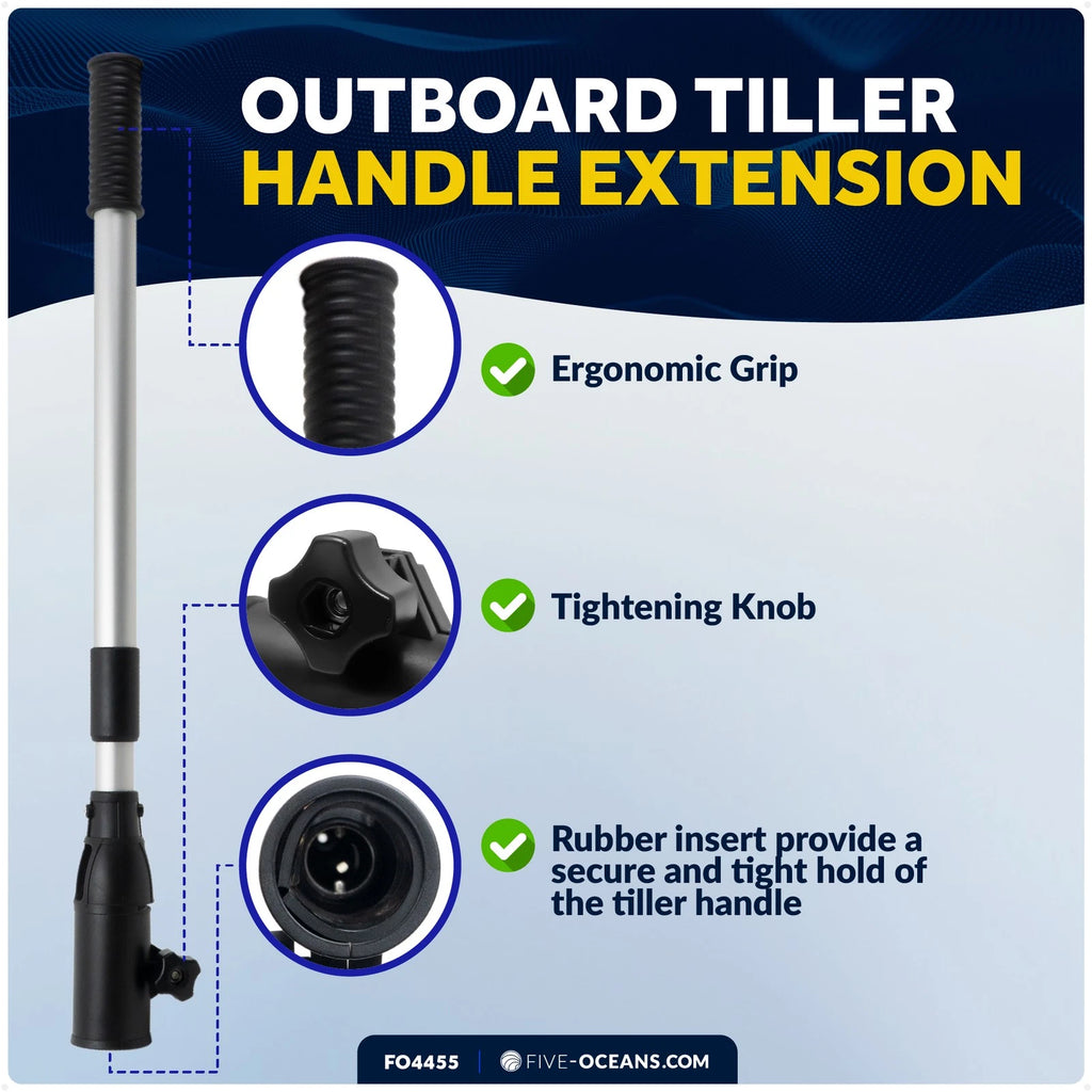 Telescopic Tiller Extension Handle for Outboard & Trolling (25"–40")