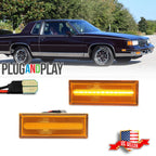 2X Amber Lens LED Front Side Marker Lights for Oldsmobile Cutlass (1981–1988)