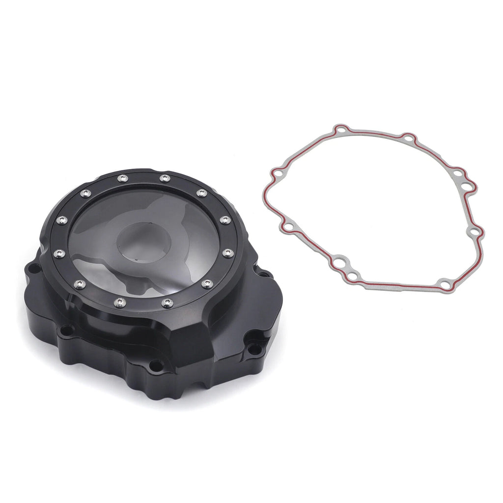 Black CNC Left Engine Magneto Cover w/ Gasket for Suzuki GSX-S1000 (2017–2024)