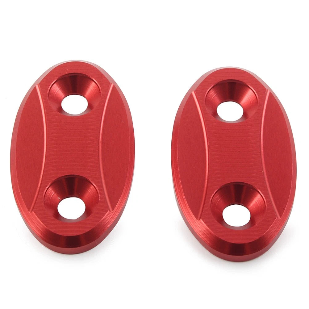 Set of 2 Rearview Mirror Block Off Base Plates for BMW S1000RR (2009–2018) Red
