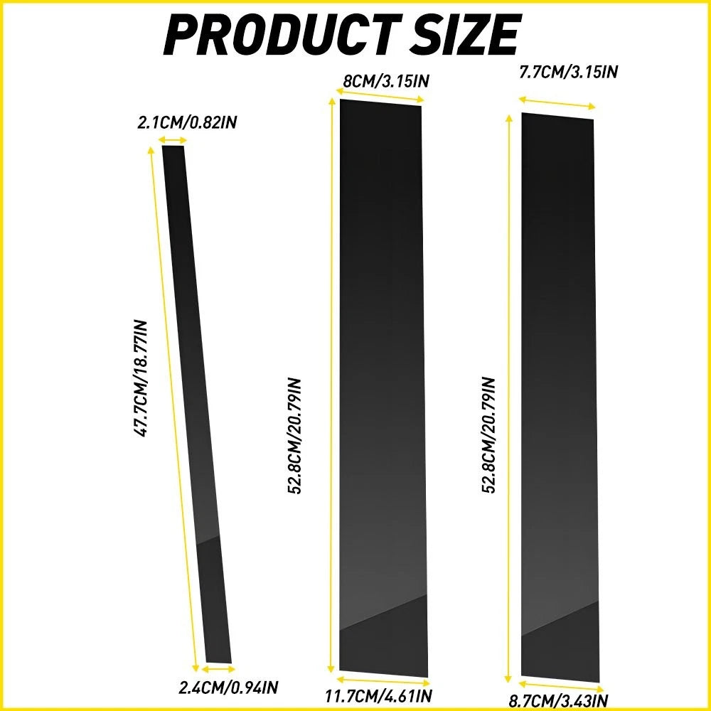 Set of 6 Black Pillar Posts for Nissan Titan Crew Cab (2004–2015)