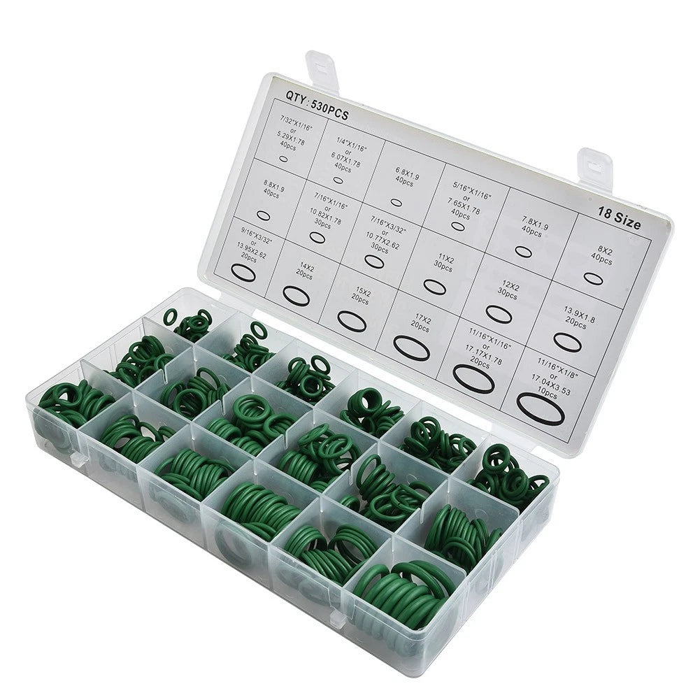 530 Pcs Rubber O-Ring Assortment Set for Automotive Tools