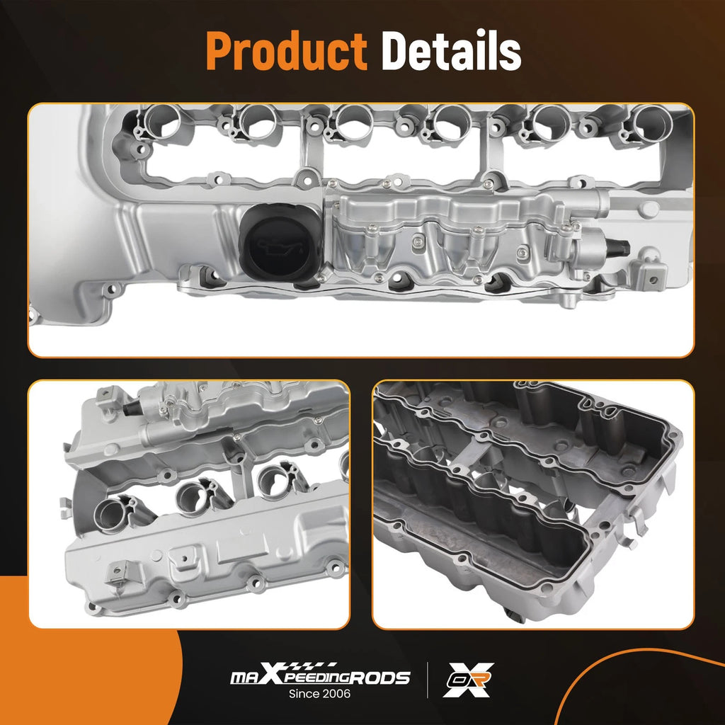 Aluminum Valve Cover with Gasket for BMW 335i 2011–2013, 335is 2007–2010