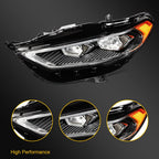Left Driver Side Full LED Black Amber Headlight for Ford Fusion (2017–2020)
