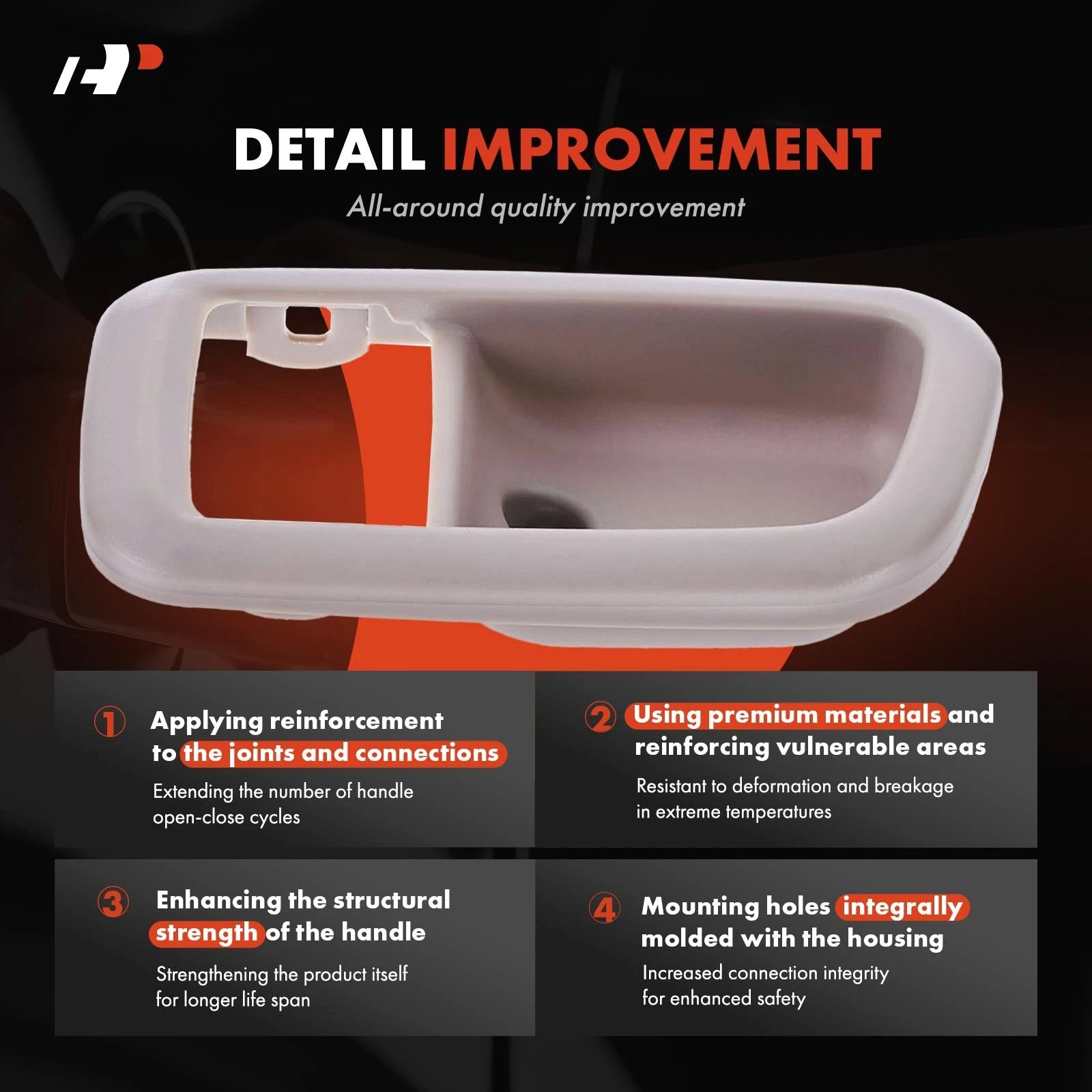 2x Rear Interior Door Handle for Toyota Tundra (2000-2006)